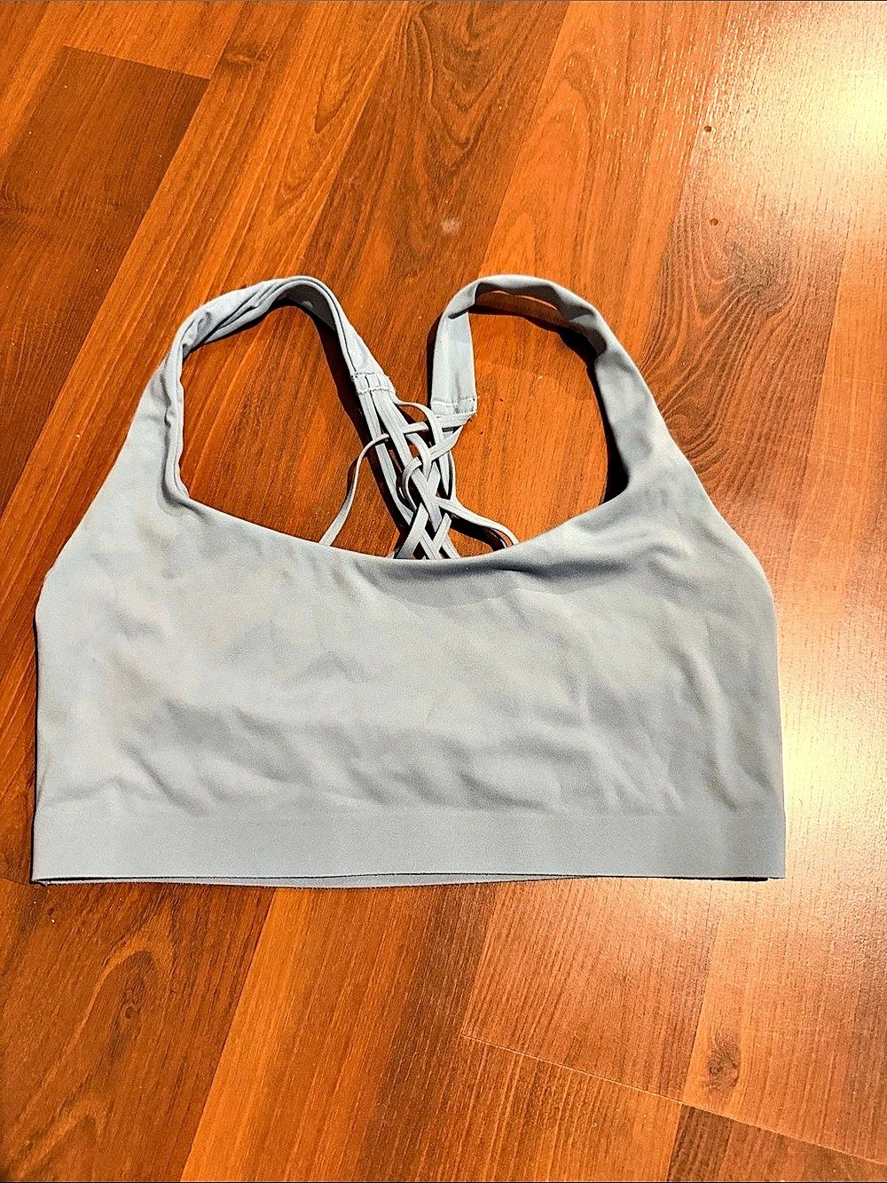lululemon Bend This Scoop and Cross Bra Blue Athletic Tank